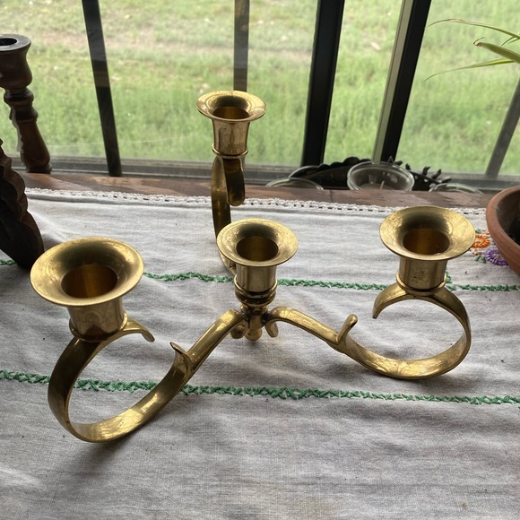 VTG Solid Brass Made in India Candelabra that holds 4 Candlesticks! - Picture 1 of 10